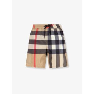 Burberry Men Nylon Swim Trunk With Check Print